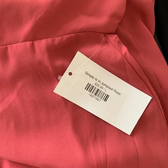 Shellsea Rose Colored Wide Leg Jumpsuit - Picture 5 of 6